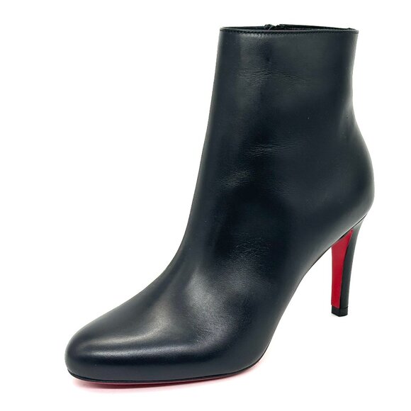 Christian Louboutin PUMPPIE BOOTY 85 Leather Ankle Boots Heels Black - Picture 7 of 15